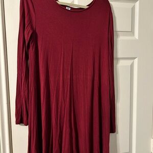 Old Navy Deep Burgundy Swing Dress